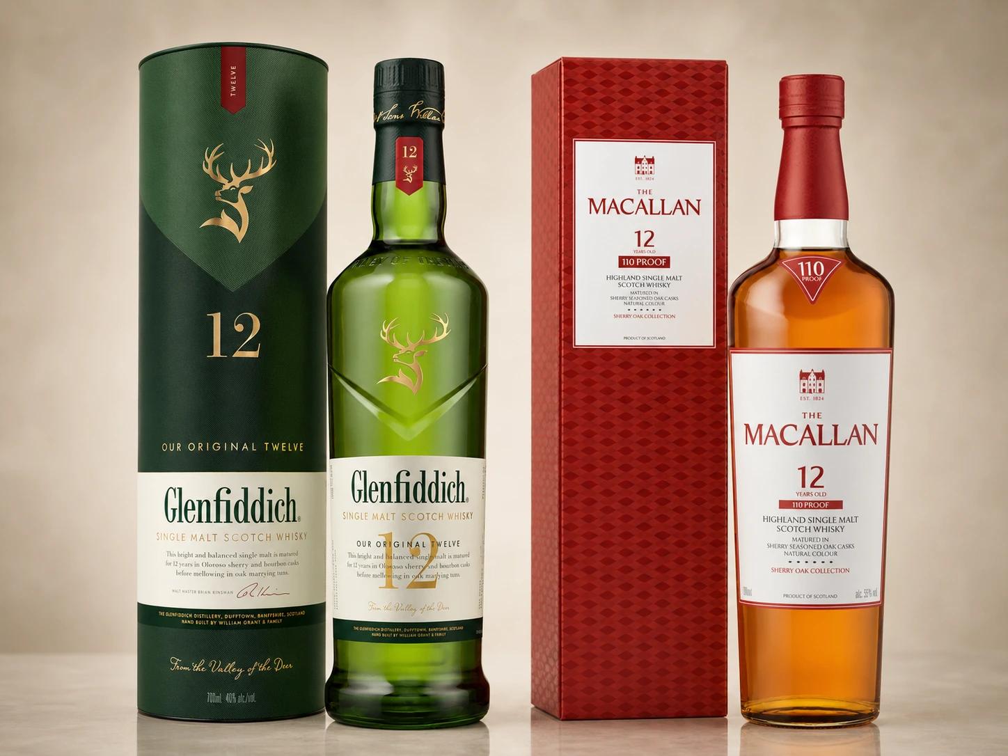 So Sánh Macallan 12 Và Glenfiddich 12 